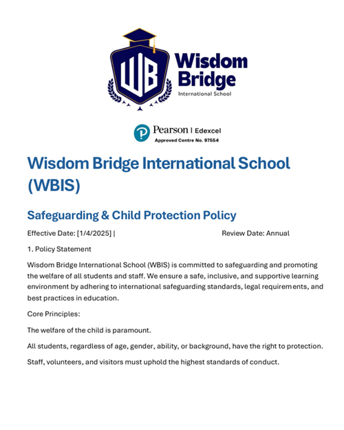 WBIS safegurading policy proceudre